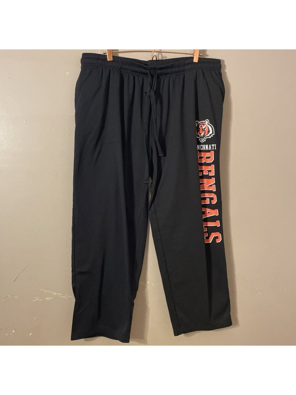Men’s NFL Team Apparel Black Cincinnati Bengals Sleeper Sweatpants Sz XXL